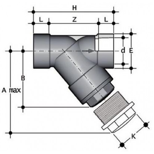 Фильтр сетчатый ПВХ муфтовый прозрачный 110 (DN100) EPDM FIP RVIT110E