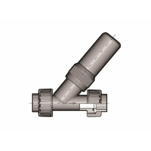 Предохранительный клапан ПВХ угловой с резьбовыми окончаниями FKM 3/4 FIP SVUFV034F