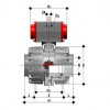 Кран шаровый ПВХ с пневмоприводом НО резьбовой промышленный EPDM FIP 3/8 VKDFVNO038E