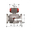 Кран шаровый ПВХ с пневмоприводом ДвД фланцевый промышленный FKM 75 мм FIP VKDOVDA075F
