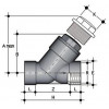 Обратный клапан ПВХ угловой с резьбовыми окончаниями EPDM 2 1/2 FIP VRFV212E