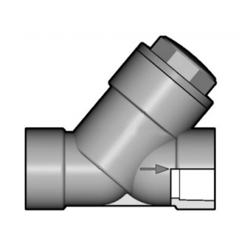 Обратный клапан ПВХ угловой с муфтовыми окончаниями EPDM 75 мм FIP VRIV075E