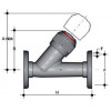 Обратный клапан ПВХ угловой с фланцевыми окончаниями EPDM 25 мм FIP VROV025E